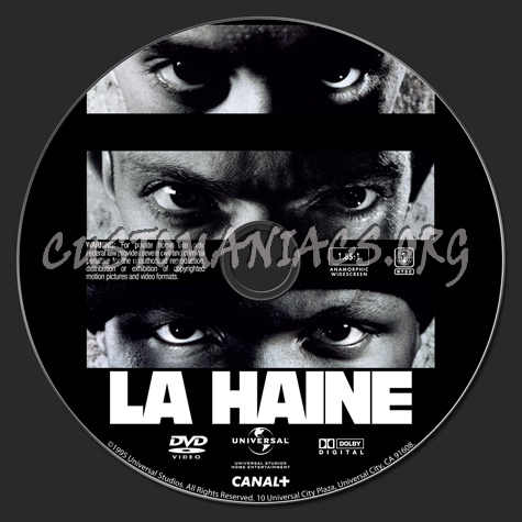 La Haine (1995) dvd label