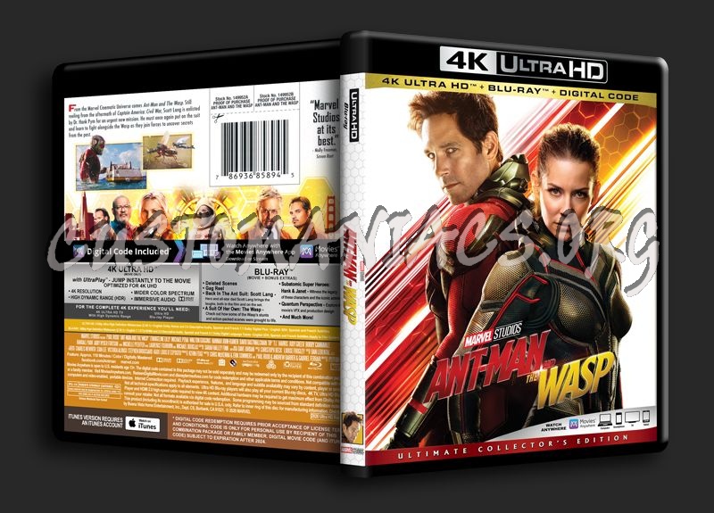 Ant-Man and the Wasp 4K blu-ray cover