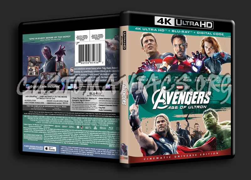 Avengers Age Of Ultron 4k blu-ray cover