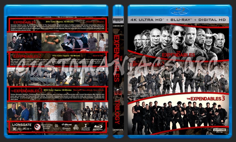 The Expendables Trilogy (4K) blu-ray cover