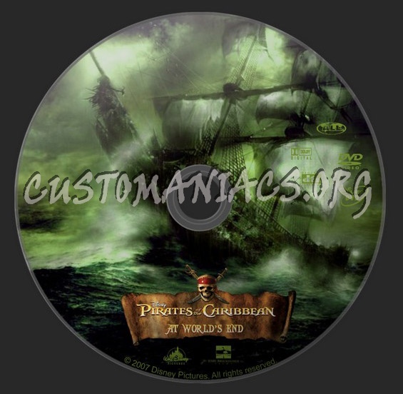 Pirates Of The Caribbean Trilogy 3 dvd label