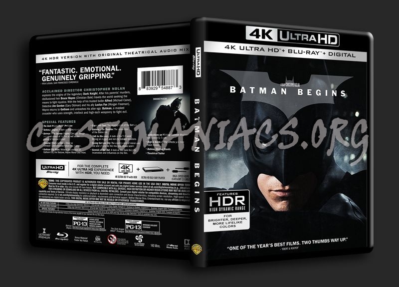 Batman Begins 4K blu-ray cover