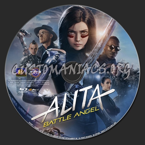 Alita: Battle Angel (2019) blu-ray label