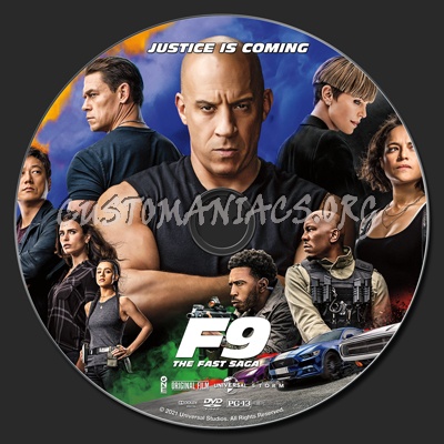 F9 The Fast Saga (aka Fast & Furious 9) dvd label