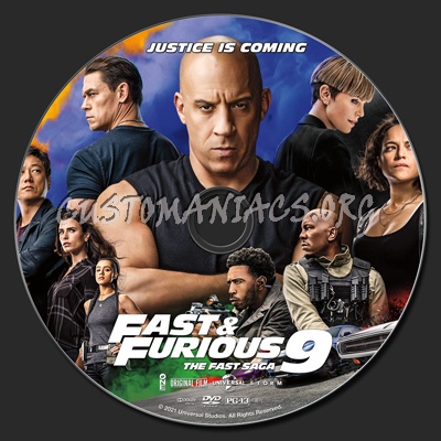 F9 The Fast Saga (aka Fast & Furious 9) dvd label