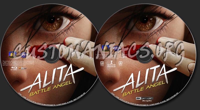 Alita: Battle Angel (2019) BD 4K blu-ray label