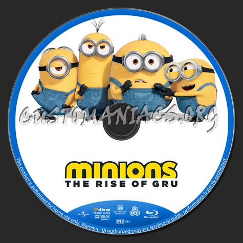 Minions: The Rise of Gru blu-ray label