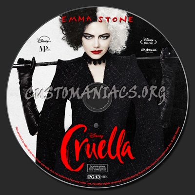 Cruella blu-ray label