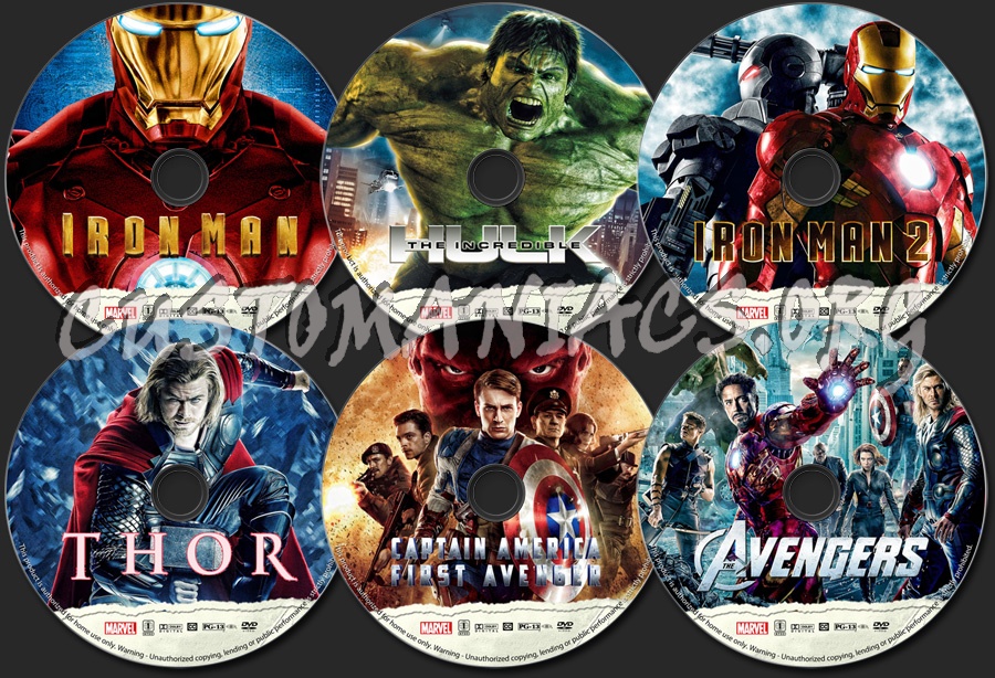 Marvel Studios Cinematic Universe - Phase One dvd label