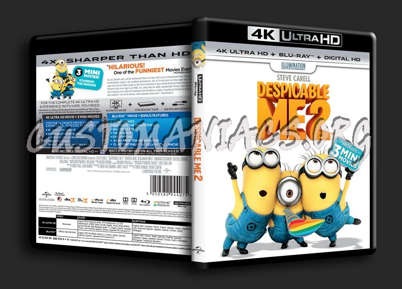 Despicable Me 2 4K blu-ray cover