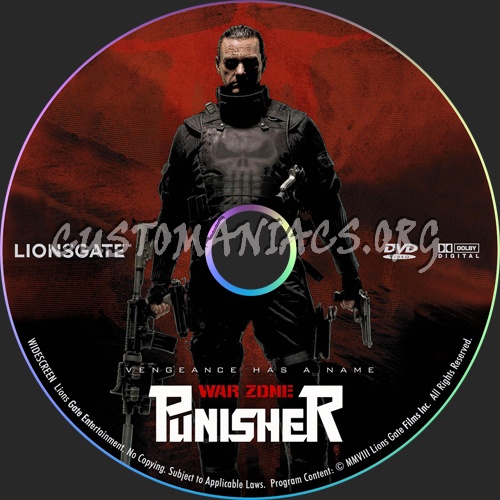 Punisher War Zone dvd label