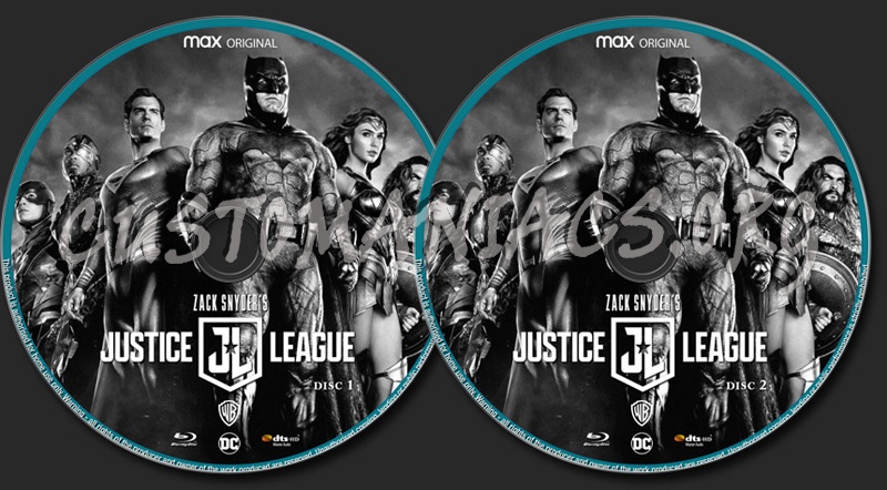 Zack Snyder's Justice League 2 Disc Special blu-ray label