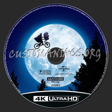 ET The Extra Terrestrial 4K blu-ray label