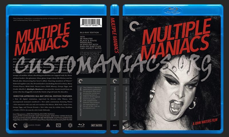 863 - Multiple Maniacs blu-ray cover