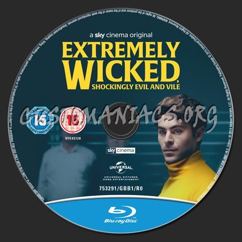 Extremely Wicked Shockingly Evil and Vile blu-ray label