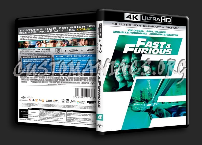 Fast & Furious 4K blu-ray cover