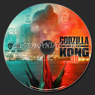 Godzilla vs. Kong (2D & 3D) blu-ray label