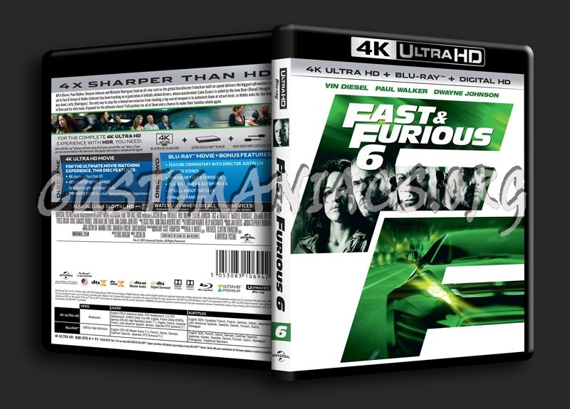 Fast & Furious 6 4K blu-ray cover