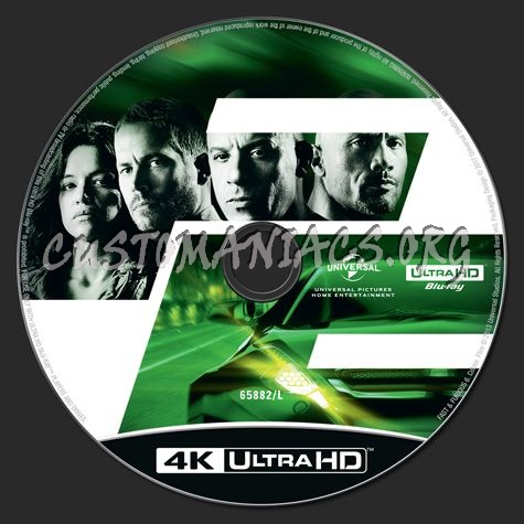 Fast & Furious 6 4K blu-ray label