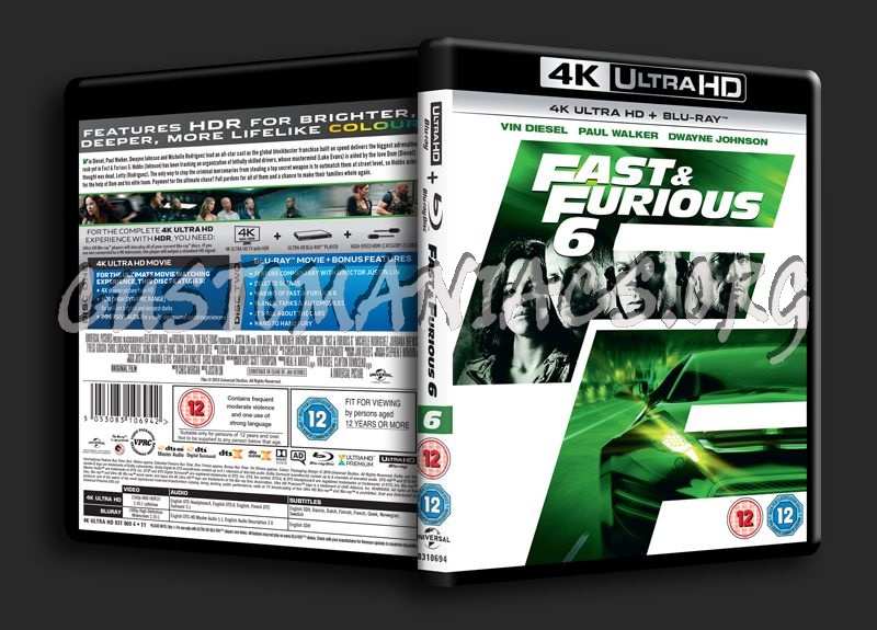 Fast & Furious 6 4K blu-ray cover