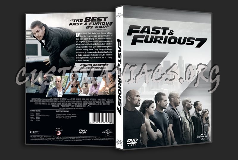 Fast & Furious 7 dvd cover