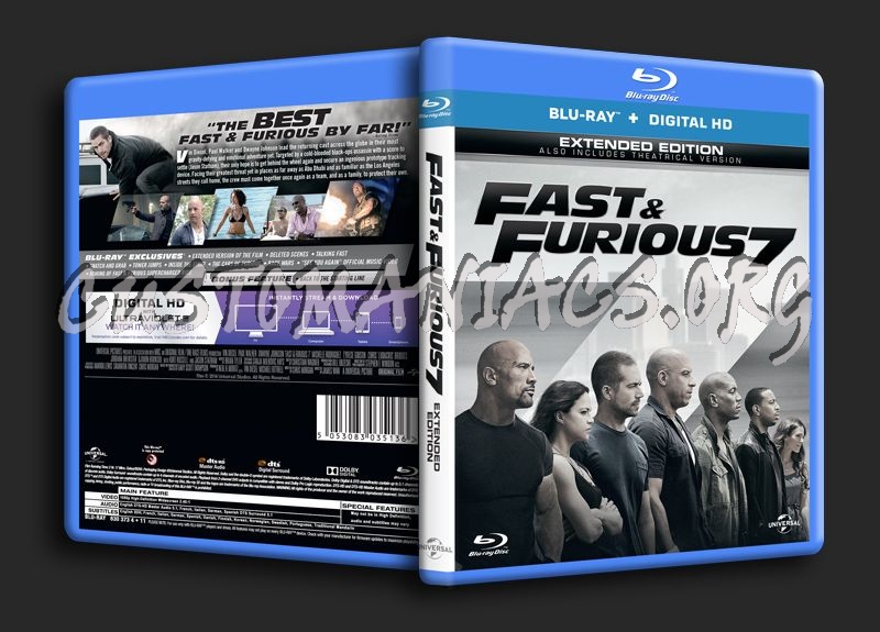 Fast & Furious 7 blu-ray cover