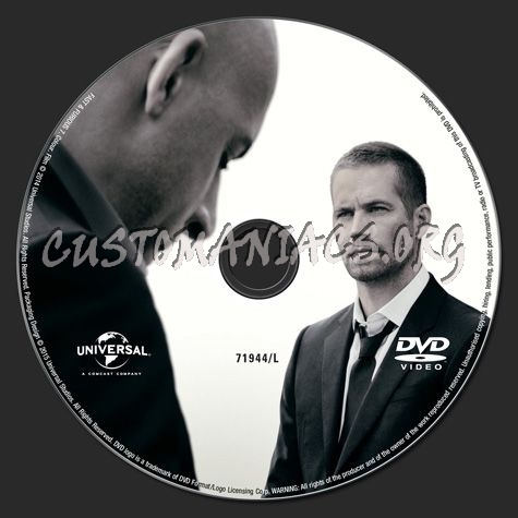 Fast & Furious 7 dvd label