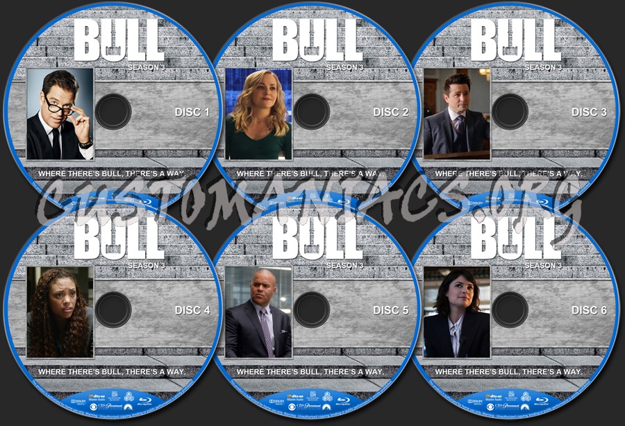 Bull - Season 3 blu-ray label