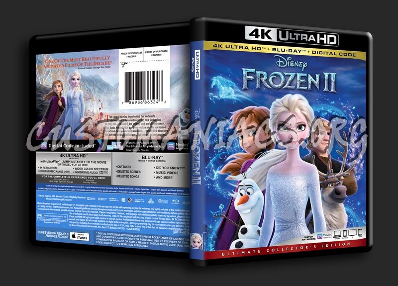 Frozen II 4K blu-ray cover
