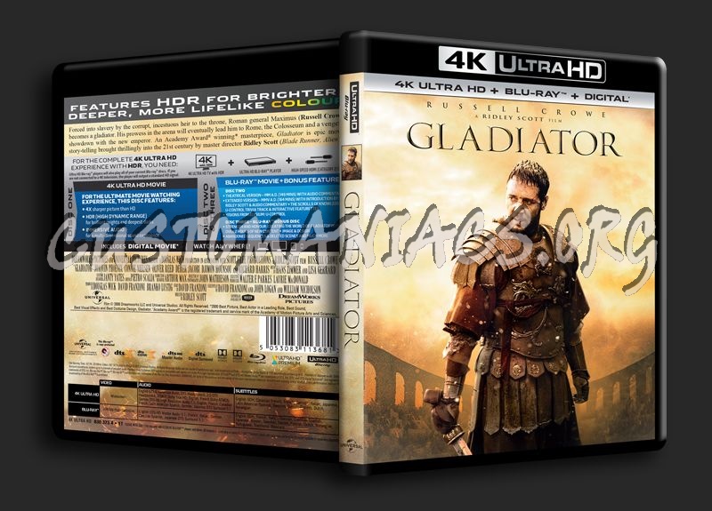 Gladiator 4k blu-ray cover