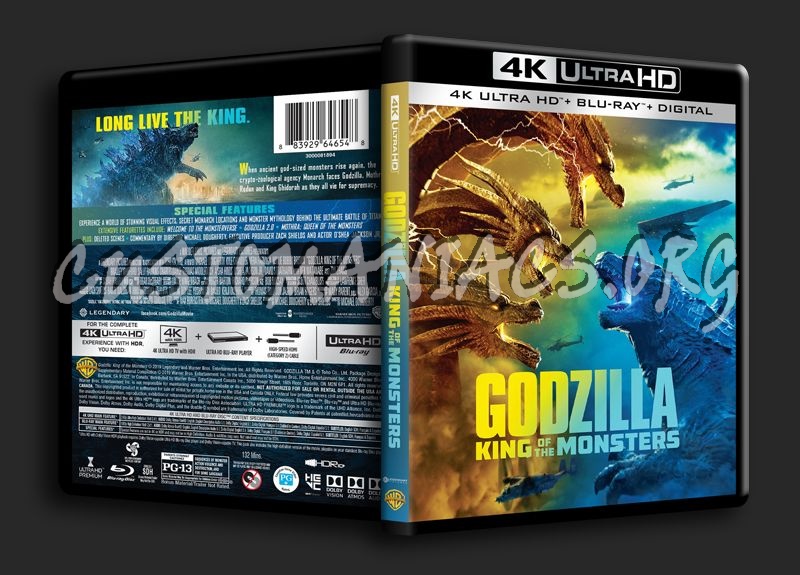 Godzilla King of the Monsters 4K blu-ray cover