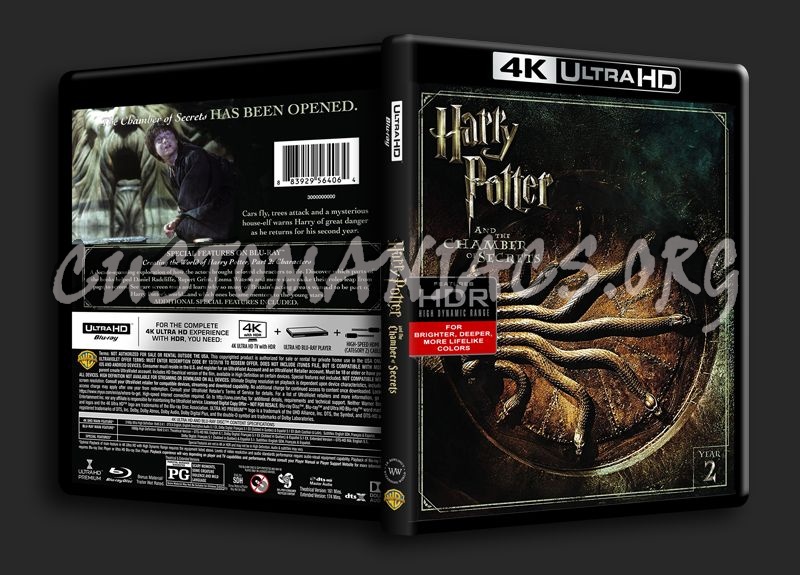 Harry Potter and the Chamber of Secrets 4K blu-ray cover