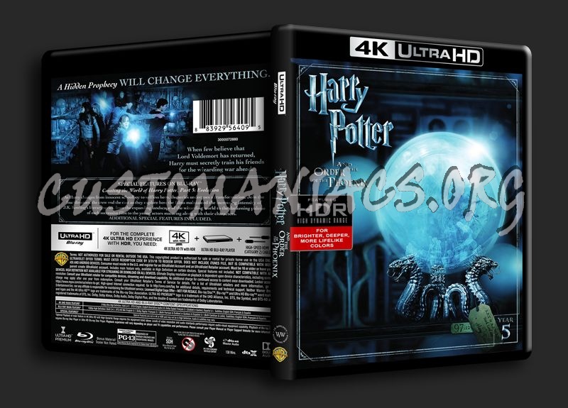Harry Potter and the Order of the Phoenix 4K blu-ray cover