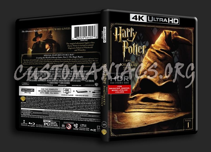 Harry Potter and the Sorcerer's Stone 4K blu-ray cover