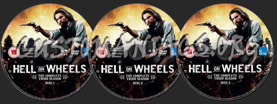 Hell on Wheels Season 3 dvd label