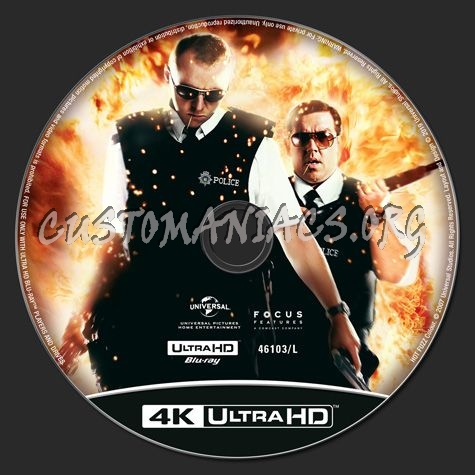 Hot Fuzz 4K blu-ray label