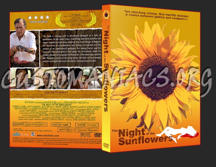 The Night of the Sunflowers dvd cover