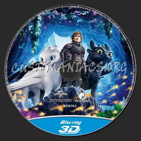 How to Train your Dragon The Hidden World 3D blu-ray label