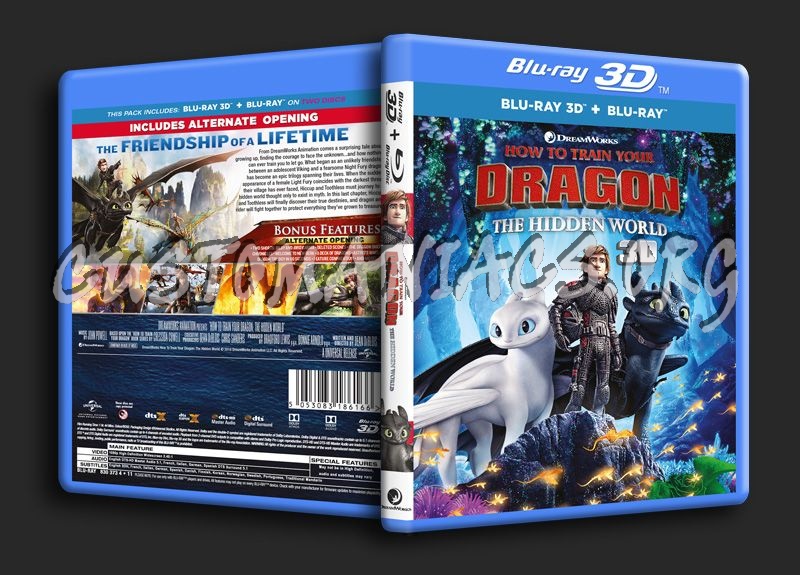 How to Train your Dragon The Hidden World 3D blu-ray cover