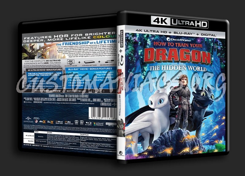 How to Train Your Dragon The Hidden World 4K blu-ray cover