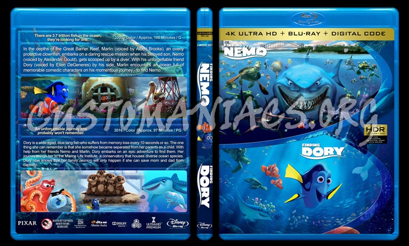 Finding Nemo / Finding Dory Double Feature (4K) blu-ray cover