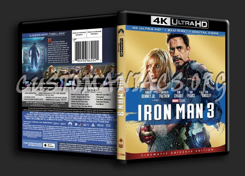 Iron Man 3 4K blu-ray cover