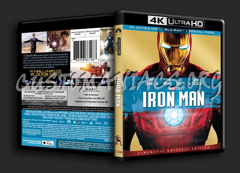 Iron Man 4K blu-ray cover