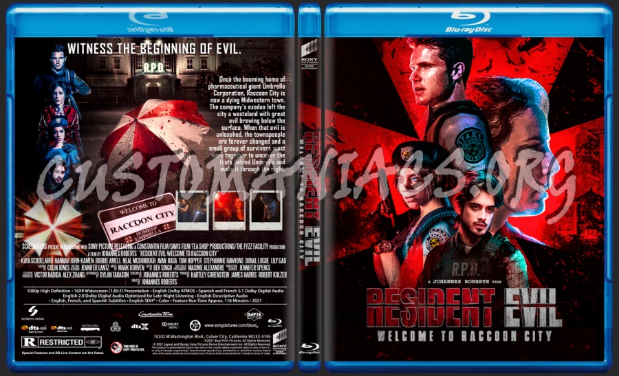 Resident Evil Welcome To Raccoon City blu-ray cover