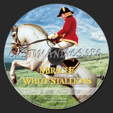 Miracle of the White Stallions dvd label