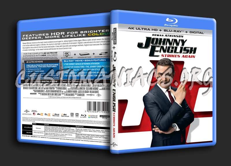 Johnny English Strikes Again 4K blu-ray cover