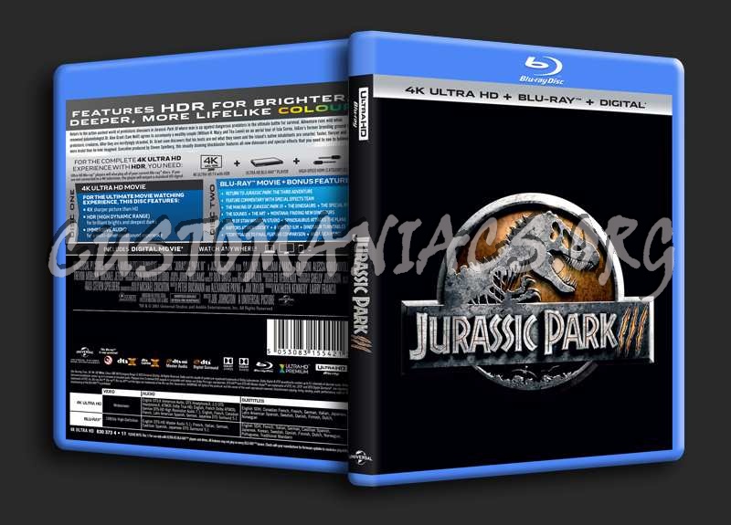 Jurassic Park 3 4K blu-ray cover