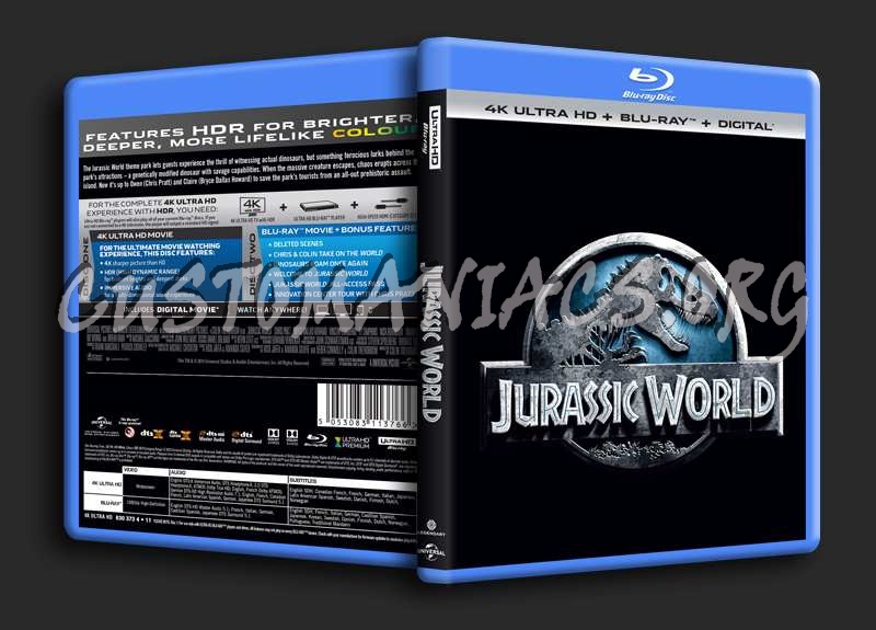 Jurassic World 4K blu-ray cover