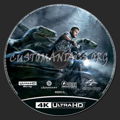 Jurassic World 4K blu-ray label