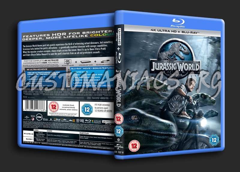 Jurassic World 4K blu-ray cover